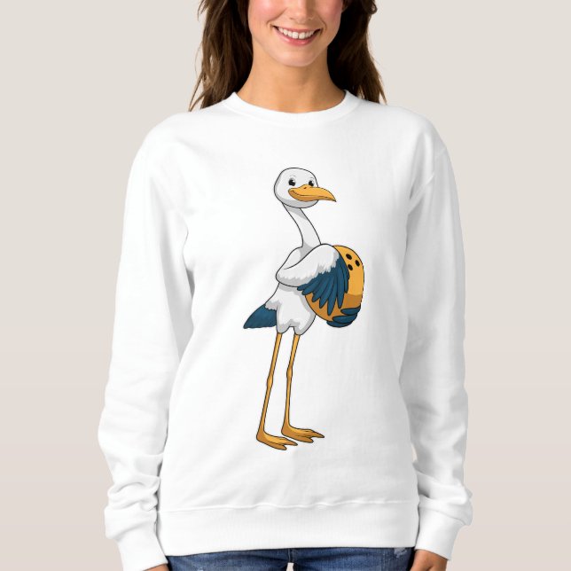 Stork vid Bowling med Bowling ball T Shirt (Framsida)