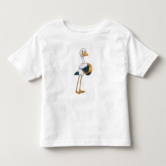 Stork vid Bowling med Bowling ball T Shirt (Framsida)