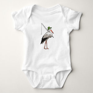 Stork vid fiske med fiskstång t shirt
