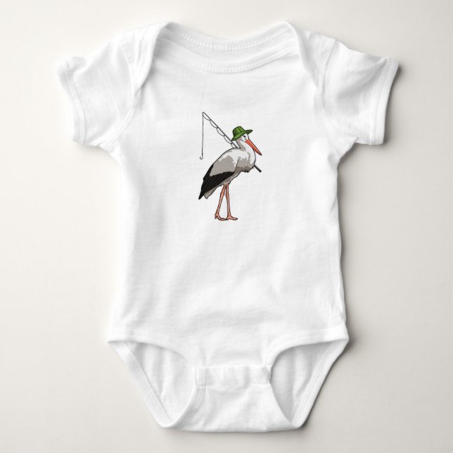 Stork vid fiske med fiskstång t shirt (Framsida)