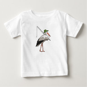 Stork vid fiske med fiskstång t shirt