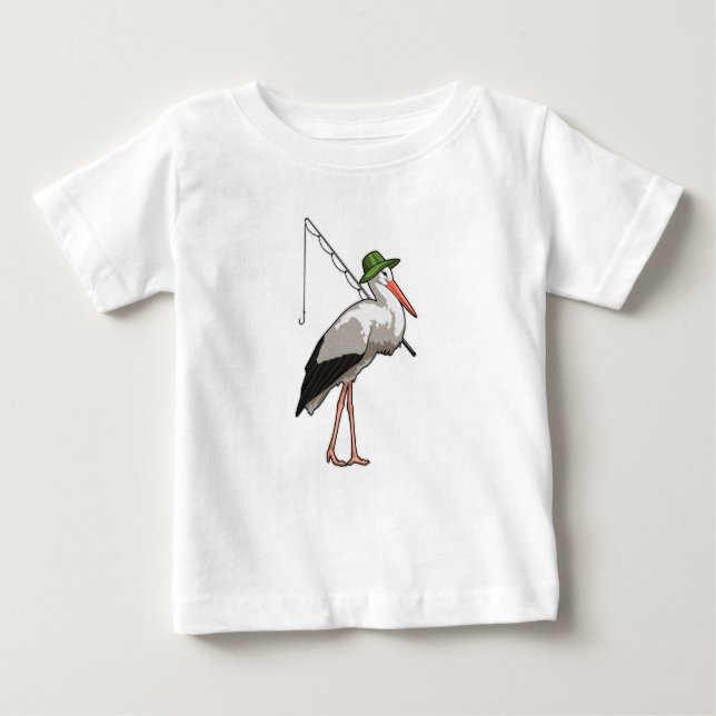 Stork vid fiske med fiskstång t shirt (Framsida)