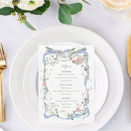 Stork Wildblomribbon och Bow Baby Shower Meny