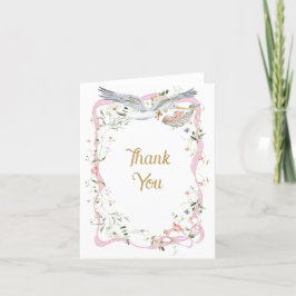 Stork Wildblomribbon och Bow Baby Shower Tack Kort