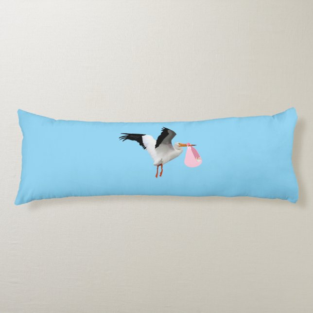 Stork with Baby Girl Body Pillow Kroppskudde (Framsidan)