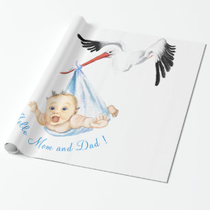 Storkåkande Baby - Teckning, glatt Tecknad Presentpapper