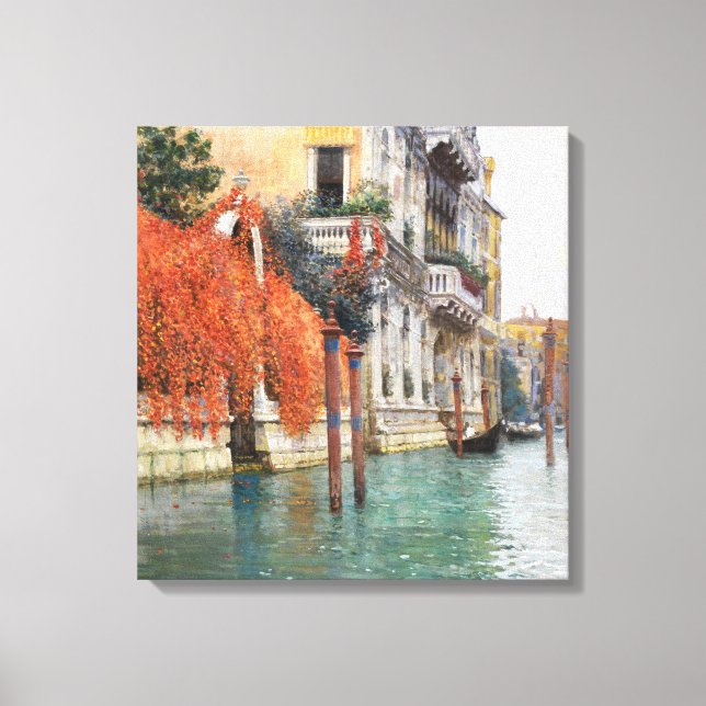 Storkanalen i Venedig (av Vincenzo Caprile) Canvastryck (Framsida)