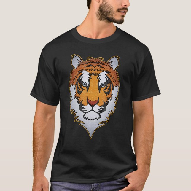 Storkatter i Tiger ansikte predator präglad med wi T Shirt (Framsida)