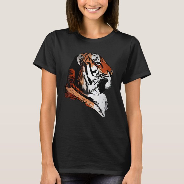 Storkatter i Tiger ansikte predator präglad med wi T Shirt (Framsida)
