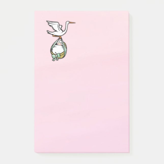 Storken bär en flicka post-it block (Framsida)