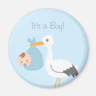 Storken Levererar Babypojke Det är en Pojk Magnet