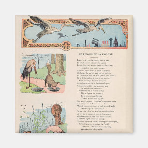 Storken och räven från fablarna magnet