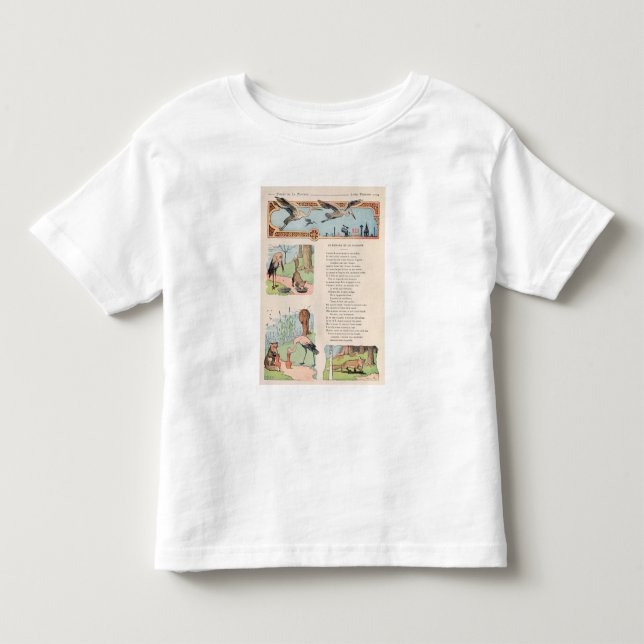 Storken och räven från fablarna t shirt (Framsida)