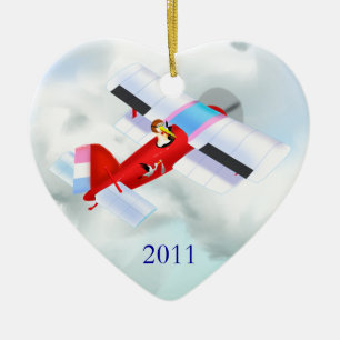 Storkflygplanprydnad Julgransprydnad Keramik