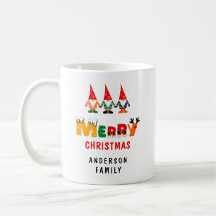 Storkönade Gnomes Spelande Typsnitt och Namn jul Kaffemugg