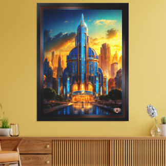 Storkonst Deco Blue Plaza Pavilion från Xzendor 7 Canvastryck