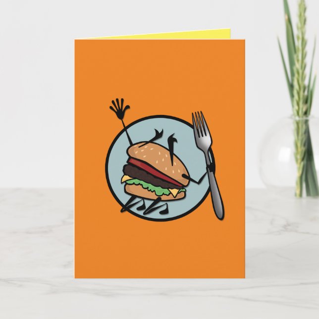 STÖRKORT FÖR LODRÄT AV FUNNY CHEESEBURGER KORT (Framsida)