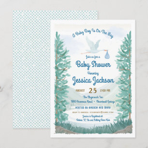 Storks journey Pojke Shower-inbjudan Inbjudningar