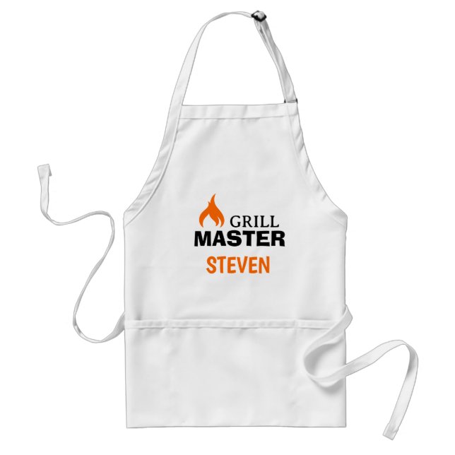 STORLEK! 🍔 Anpassningsbar Grill Master Apron Förkläde (Framsidan)