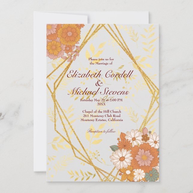 Storlek bröllopsinbjudan: 5"x7", Pappert: projekti Inbjudningar (Framsida)