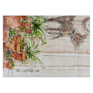 Storlek dekorativ Glass skärbräda för medel