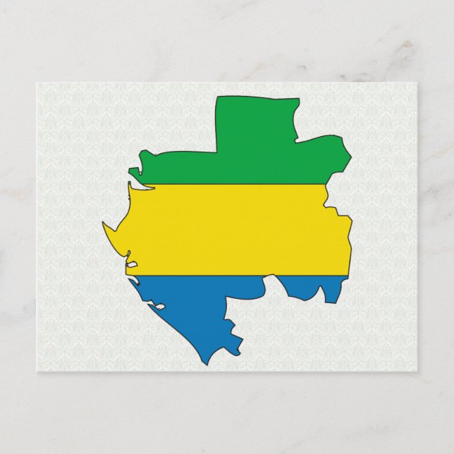 Storlek för Gabon Flagga fullt Vykort (Framsida)