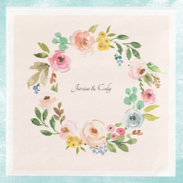 Storlek för vattenfärgsblommor Namn Bröllop-middag Pappersservett