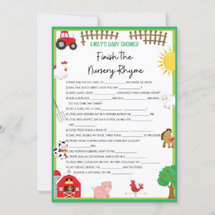 Storlek inbjudan till boskap Baby Shower-spel