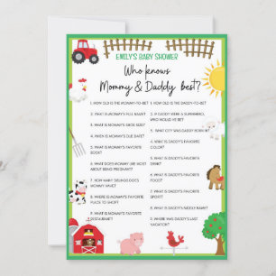 Storlek inbjudan till boskap Baby Shower-spel
