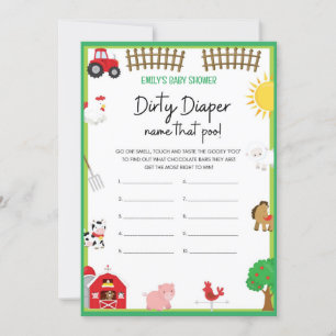 Storlek inbjudan till boskap Baby Shower-spel