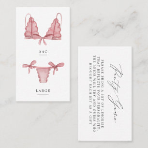 Storlek infogning av paneler och palomas Lingerie Visitkort