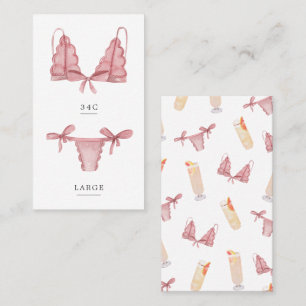 Storlek infogning av paneler och palomas Lingerie Visitkort
