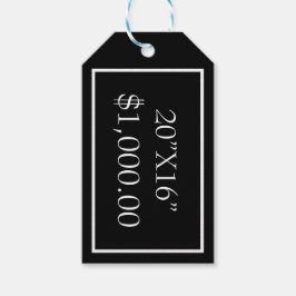 Storlek och Pris utskrift av svartvita foton Presentetikett