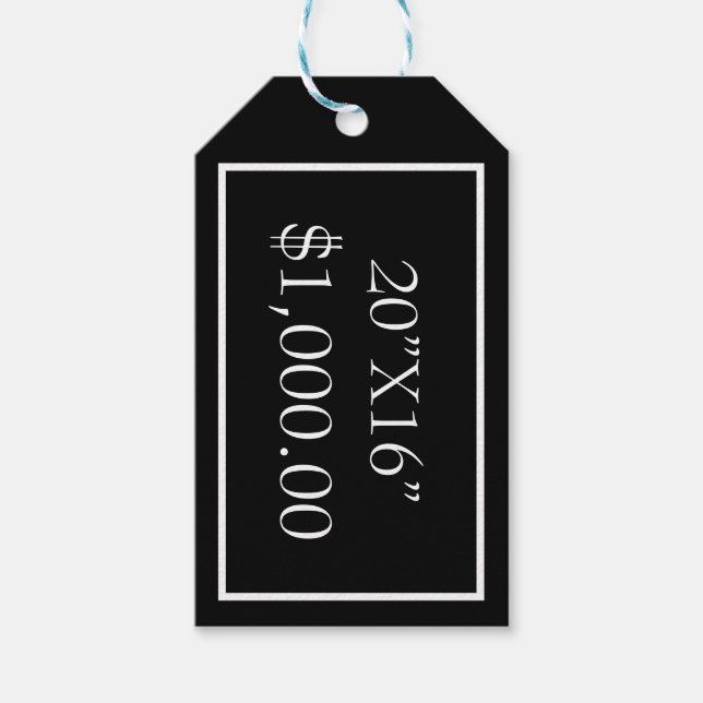 Storlek och Pris utskrift av svartvita foton Presentetikett (Framsidan)