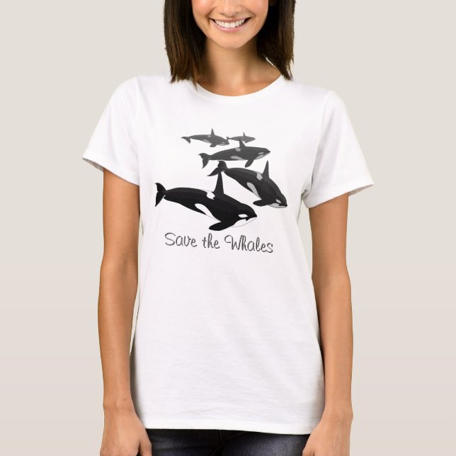 Storlek Orca Art Shirt för kvinnor T-shirt (Framsida)