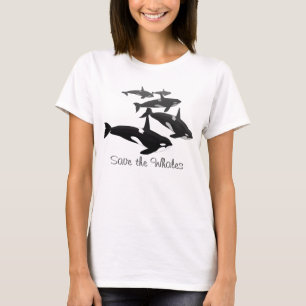 Storlek Orca Art Shirt för kvinnor Tee
