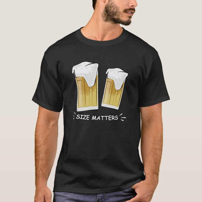 Storlek Räkna - Öl - Rolig Illustration T Shirt (Framsida)
