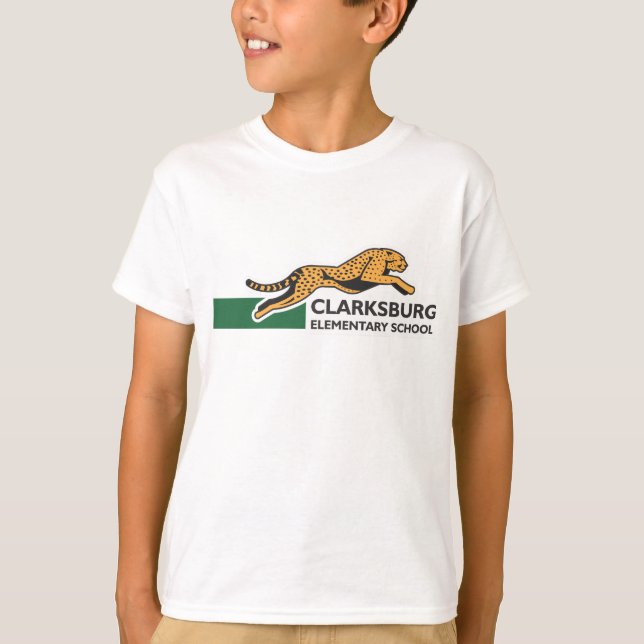 Storlek T-tröja för Clarksburg ungar T Shirt (Framsida)