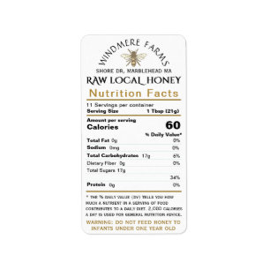 Storlek varning för honungsnäring Spädbarn och Bee Adressetikett