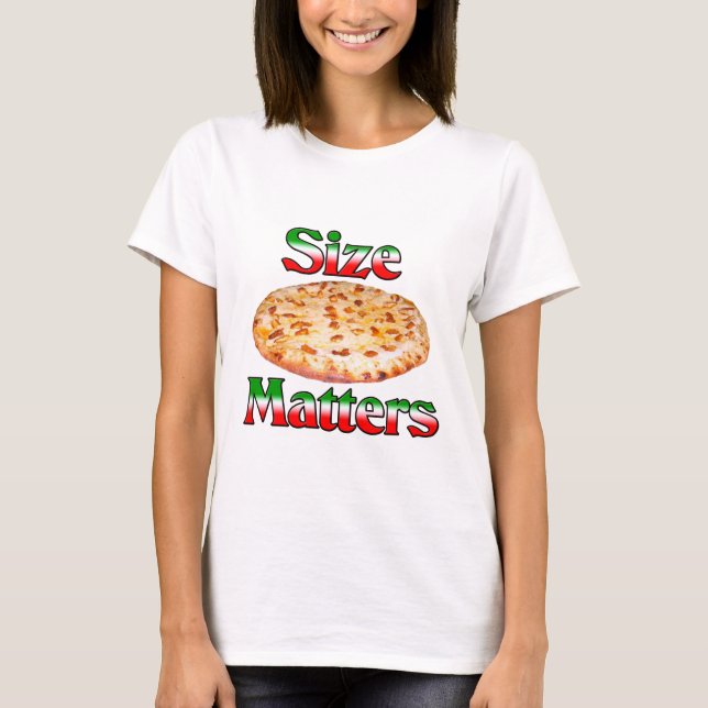 Storleka frågor (Pizza) T-shirt (Framsida)
