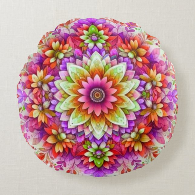 Storleka runda Dekorativ kudde (16 tum) Zazzelkudd (Framsidan)