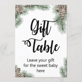 Storleka signatur för babyskor för vinterPinecone  Inbjudningar