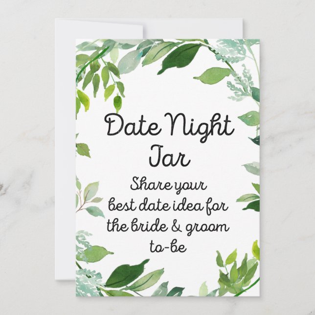 Storlekare grönt botaniskt tecken 5 x 7 tum inbjudningar (Framsida)