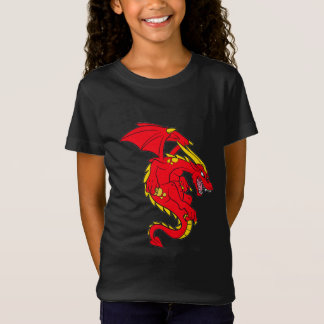 Storlekare röda barndraken t shirt