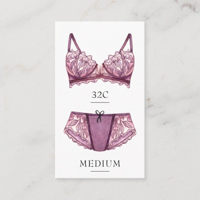 Storlekt inmatningskort för Lingerie Tilläggskort (Framsida)