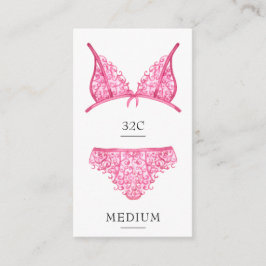 Storlekt inmatningskort för rosa Lingerie Tilläggskort
