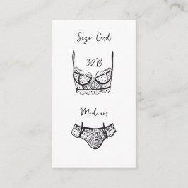 Storlekt kort för Lingerie Shower, svart, Snöre-Li