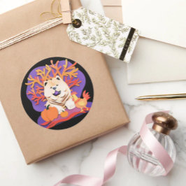 STORLEKT val av Cream Chow för LITTLE BOO Runt Klistermärke