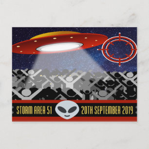 Storm Area 51 populärt minne humor vykort