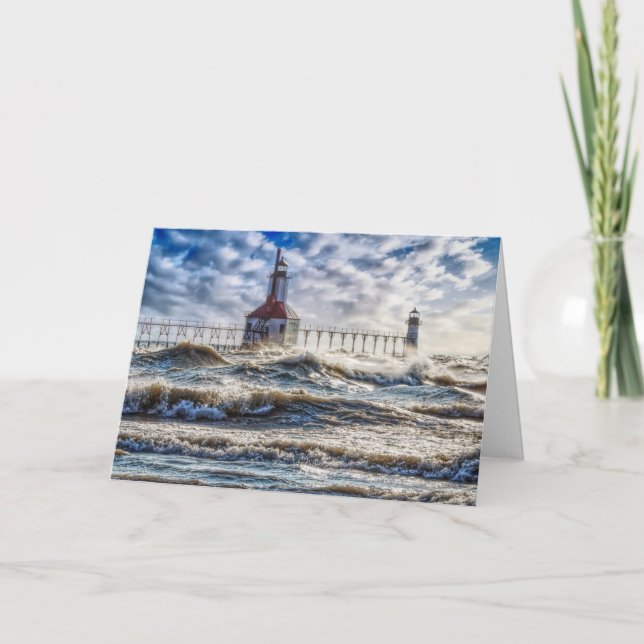 Storm at St Joseph Lighthouse Kort (Framsida)
